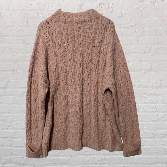 Architect Plus Rose Smoke Long Sleeve Mock Neck Cable Knit Sweater Size 2X NWT - Picture 1 of 10
